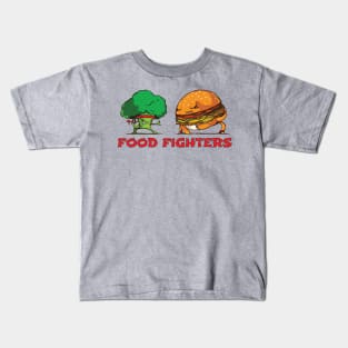 Broccoli and Burger Fighting Food For Martial Arts Lovers Kids T-Shirt